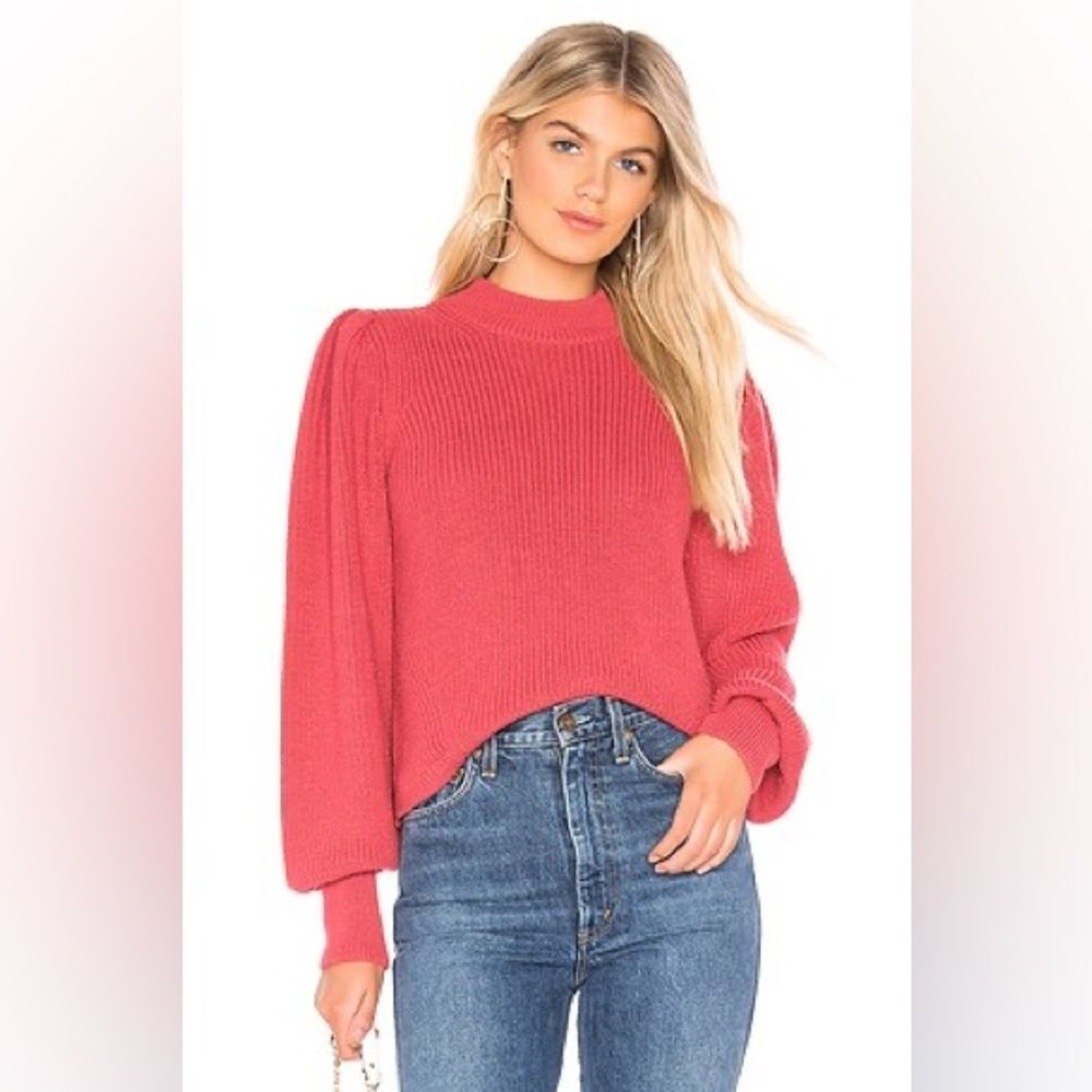 Eleven Six Revolve Sz Medium Geranium Mia Sweater 100% Baby Alpaca